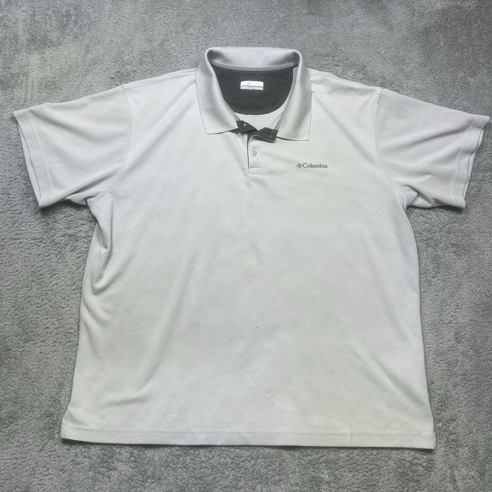 Columbia Utilizer Polo Shirt Men's 2XL Gray Short Sleeve Omni-Wick *PULLS/SPOTS